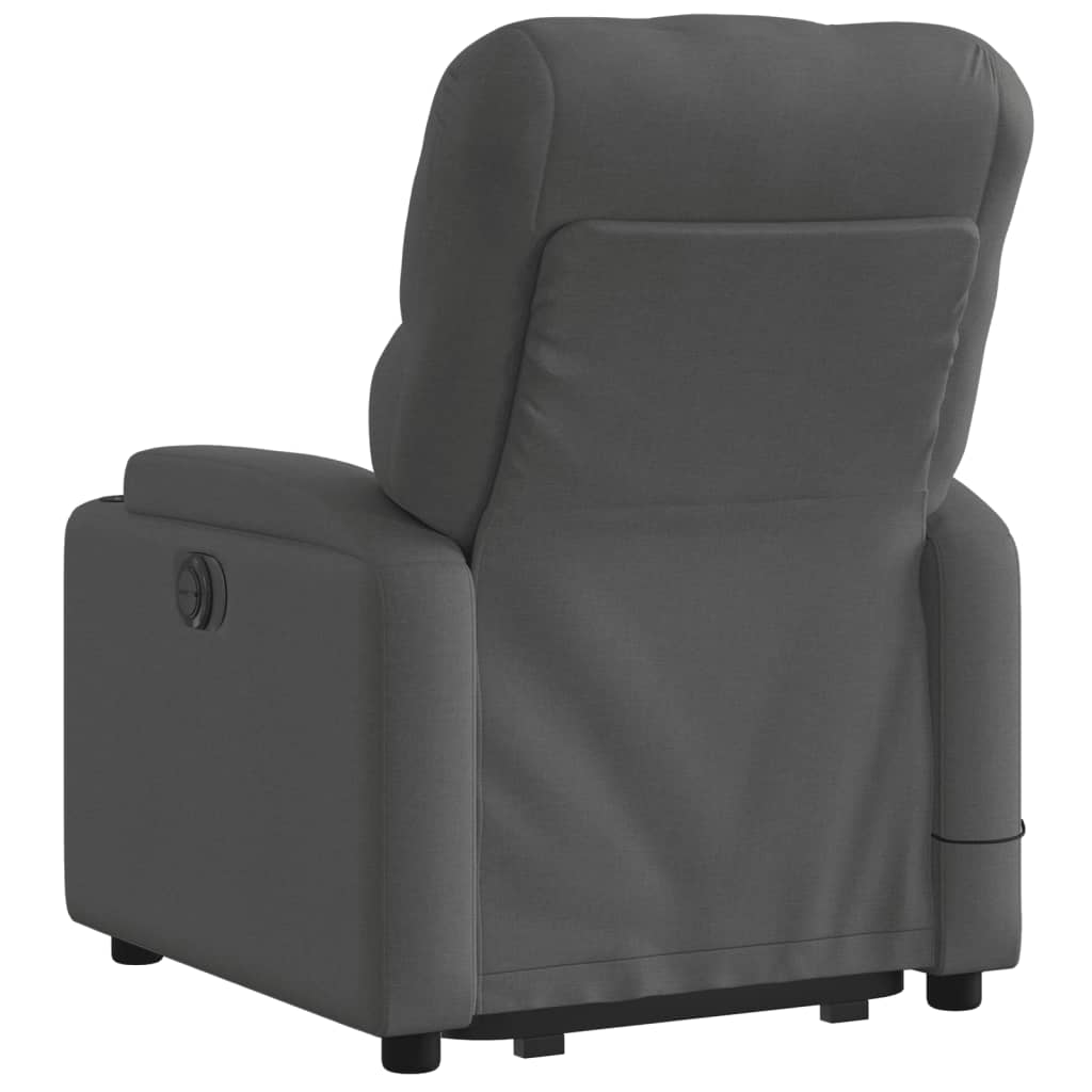 Poltrona Alzapersona Massaggi Reclinabile Grigio Scuro Tessuto - homemem39
