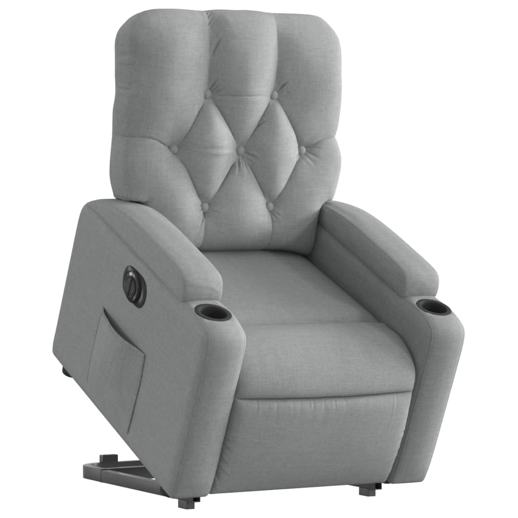 Poltrona Reclinante Alzapersona Elettrica Grigio Chiaro Tessuto | homemem39