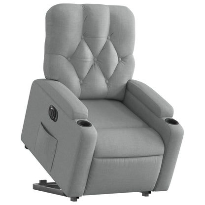 Poltrona Reclinante Alzapersona Elettrica Grigio Chiaro Tessuto | homemem39