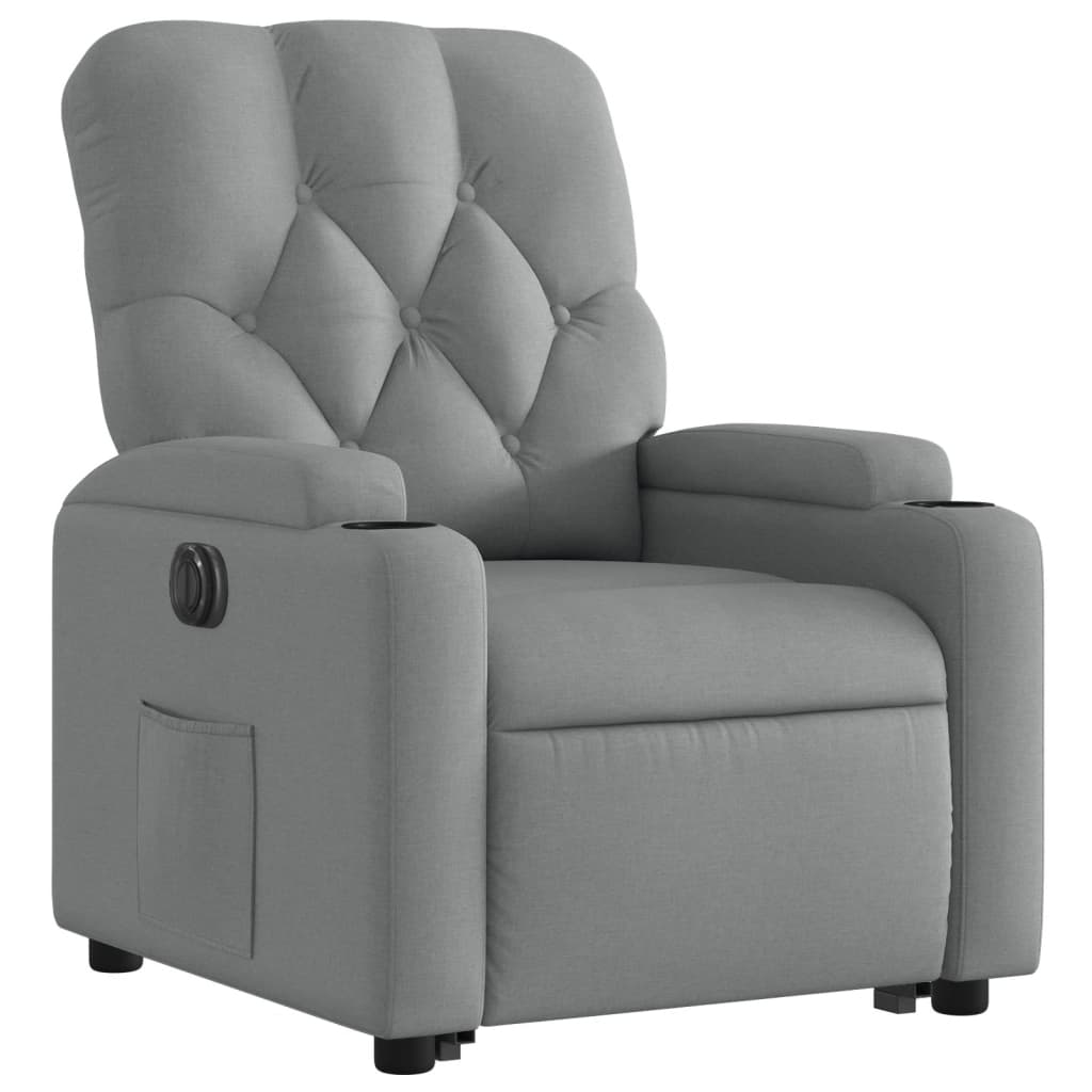 Poltrona Reclinante Alzapersona Elettrica Grigio Chiaro Tessuto | homemem39
