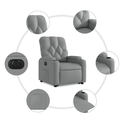 Poltrona Reclinante Alzapersona Elettrica Grigio Chiaro Tessuto | homemem39