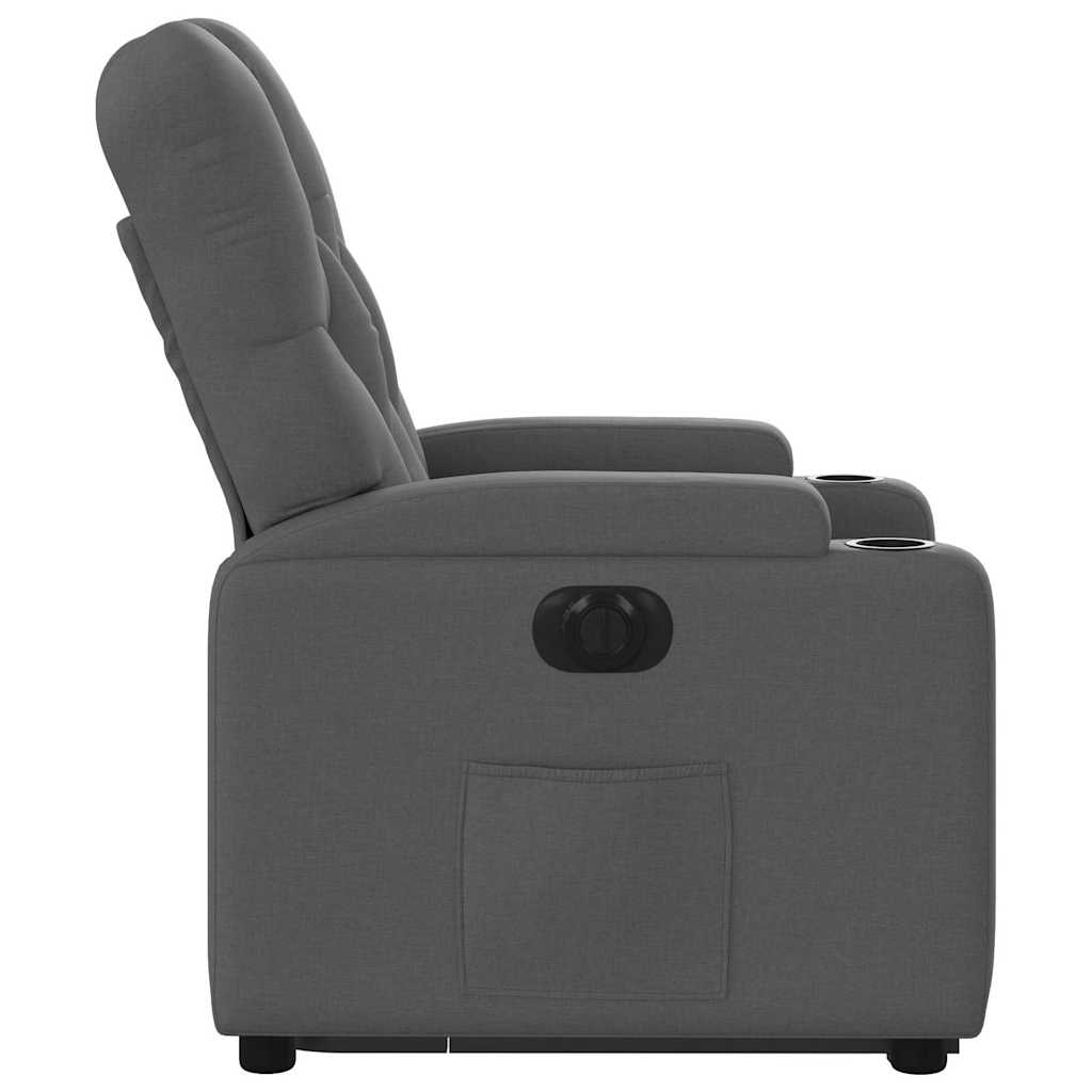 Poltrona Alzapersona Reclinabile Elettrica Grigio Scuro Tessuto | homemem39
