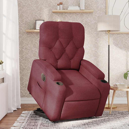 Poltrona Alzapersona Reclinabile Elettrica Rosso Vino Tessuto | homemem39