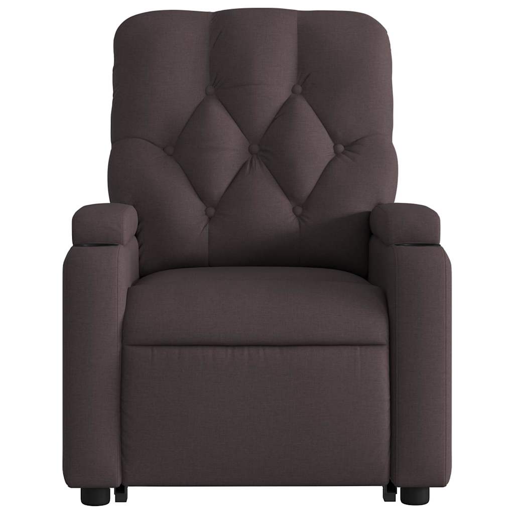 Poltrona Alzapersona Reclinante Elettrica Marrone Scuro Tessuto | homemem39