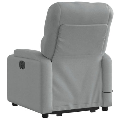 Poltrona Alzapersona Massaggi Elettrica Grigio Chiaro Tessuto - homemem39