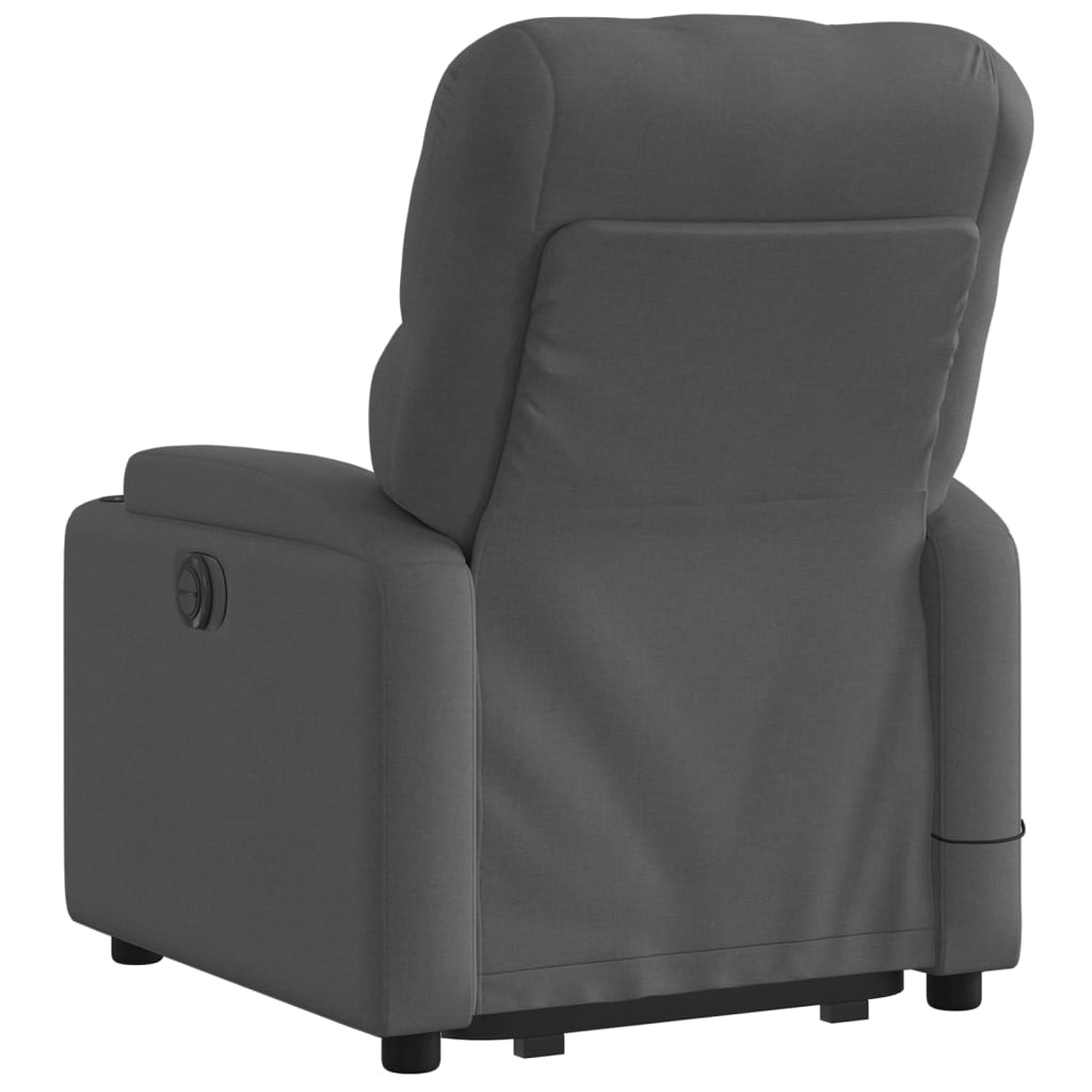 Poltrona Alzapersona Massaggi Elettrica Grigio Scuro Tessuto - homemem39