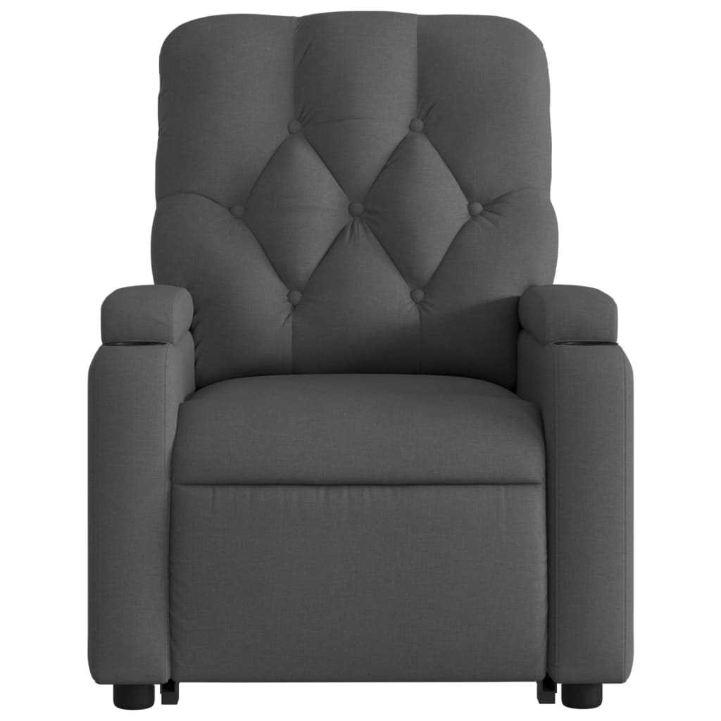 Poltrona Alzapersona Massaggi Elettrica Grigio Scuro Tessuto - homemem39