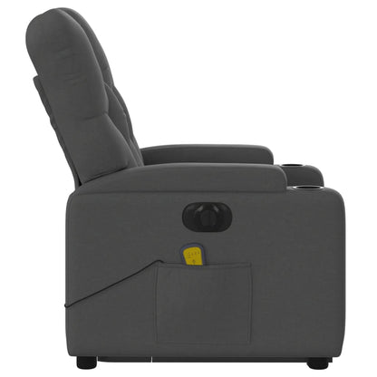 Poltrona Alzapersona Massaggi Elettrica Grigio Scuro Tessuto - homemem39