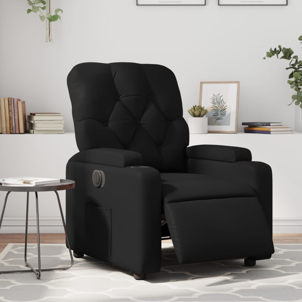 Poltrona Reclinabile Elettrica Nera in Similpelle | homemem39