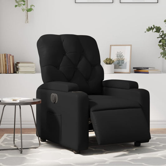 Poltrona Reclinabile Elettrica Nera in Similpelle | homemem39