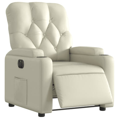 Poltrona Reclinabile Elettrica Crema in Similpelle | homemem39