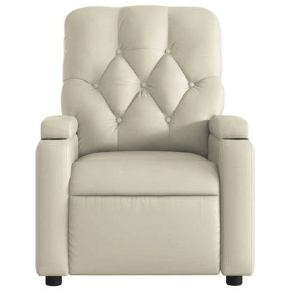 Poltrona Reclinabile Elettrica Crema in Similpelle | homemem39