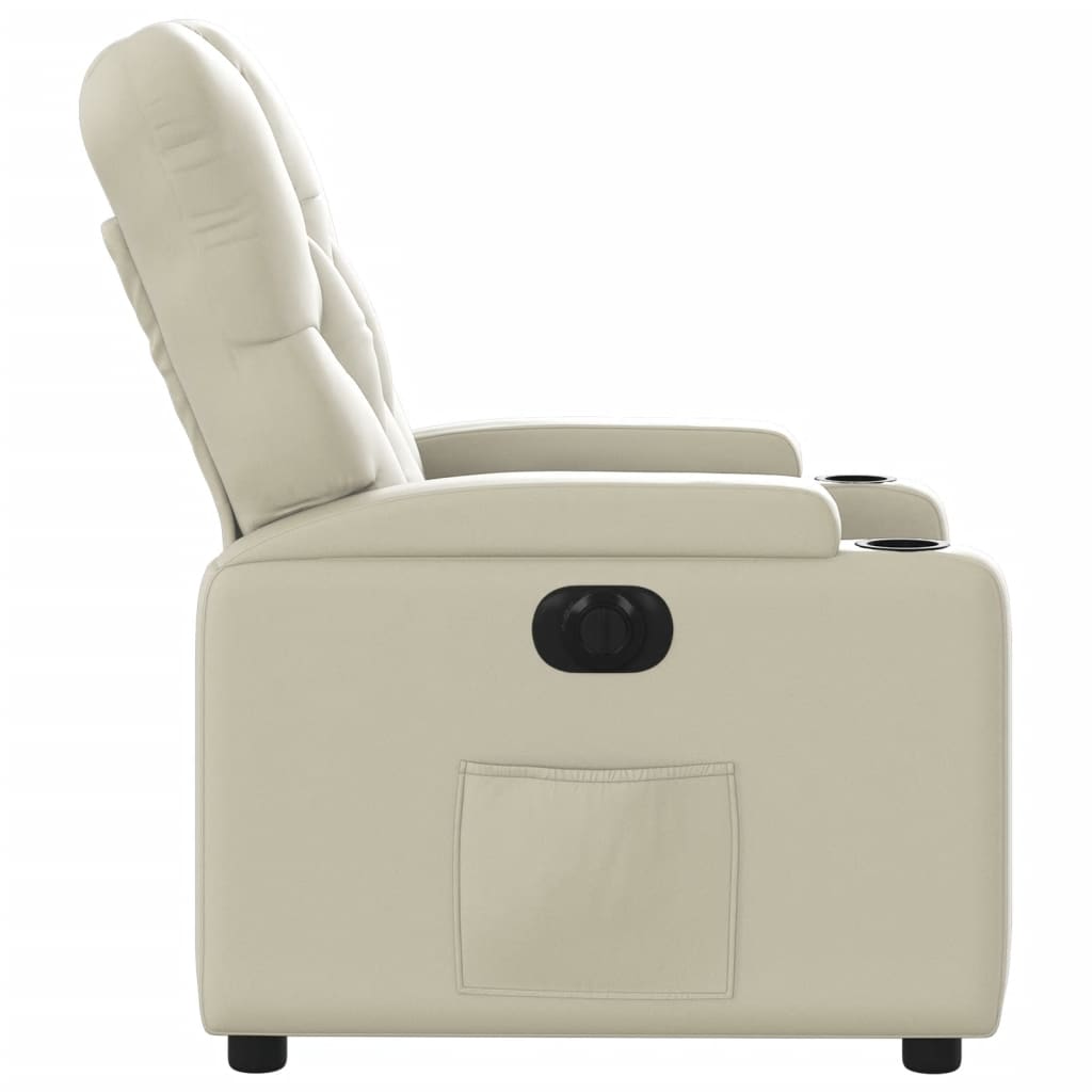 Poltrona Reclinabile Elettrica Crema in Similpelle | homemem39