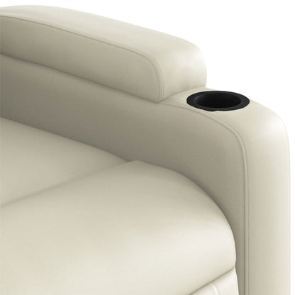 Poltrona Reclinabile Elettrica Crema in Similpelle | homemem39