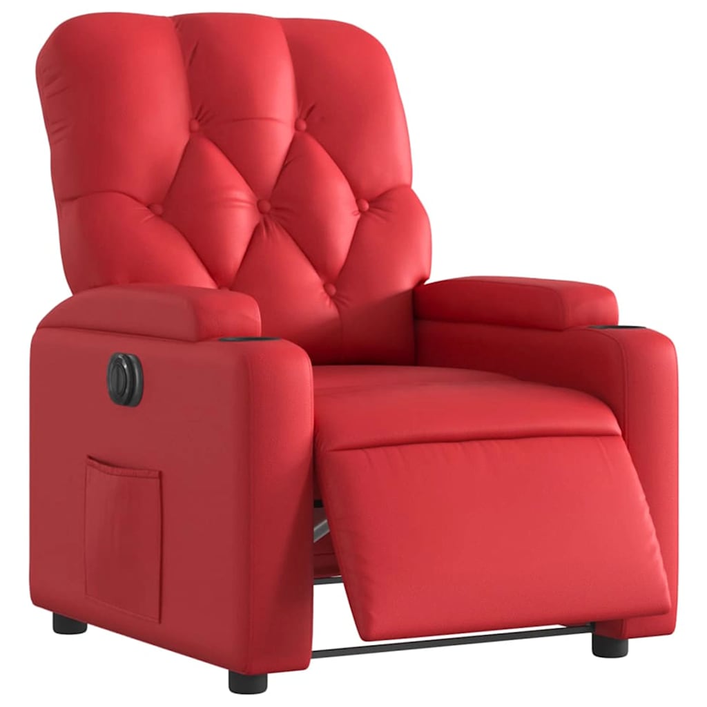 Poltrona Reclinabile Elettrica Rossa in Similpelle | homemem39