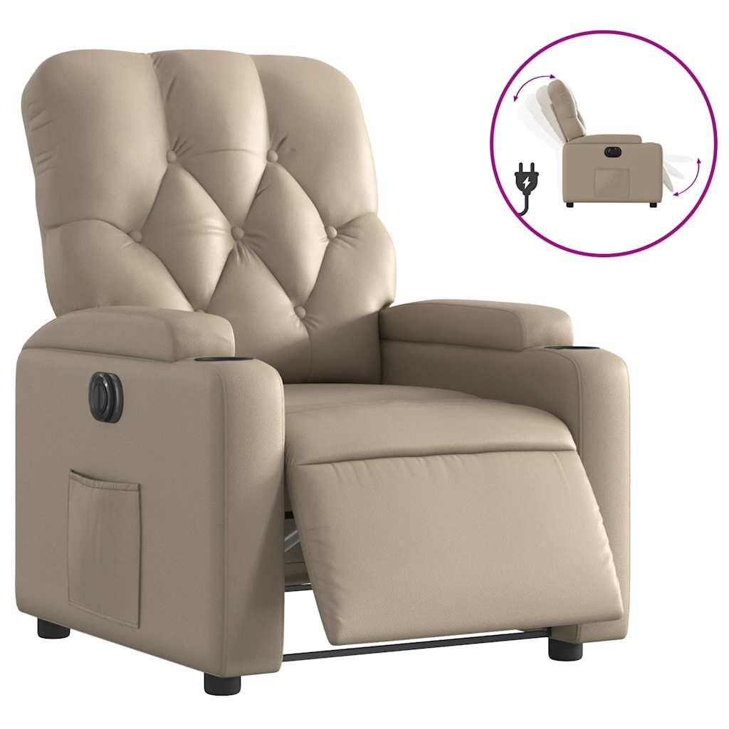 Poltrona Reclinabile Elettrica Cappuccino in Similpelle | homemem39