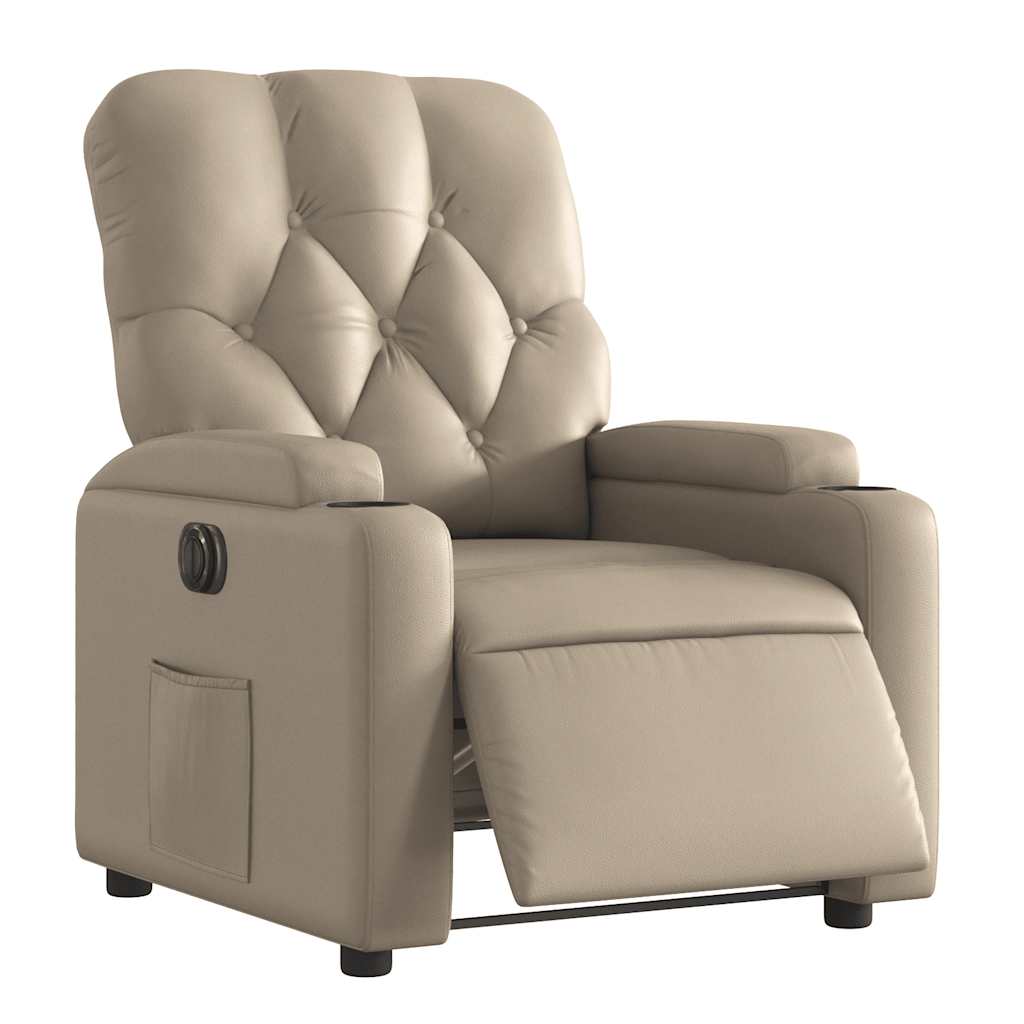 Poltrona Reclinabile Elettrica Cappuccino in Similpelle | homemem39