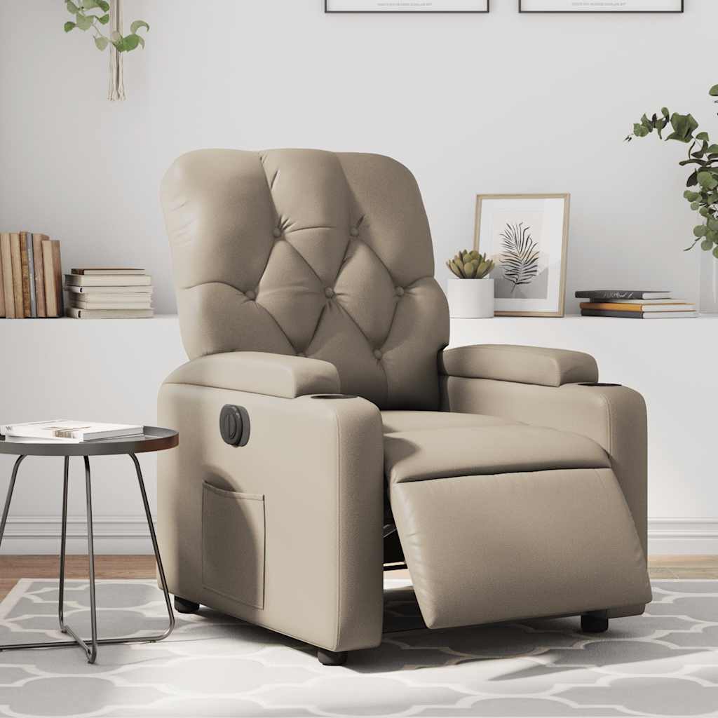 Poltrona Reclinabile Elettrica Cappuccino in Similpelle | homemem39