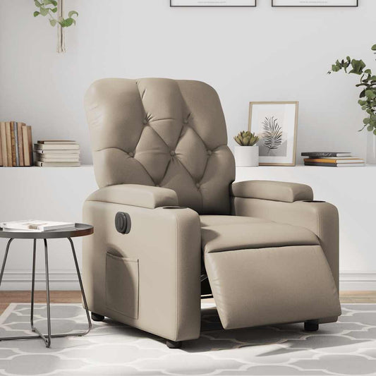 Poltrona Reclinabile Elettrica Cappuccino in Similpelle | homemem39