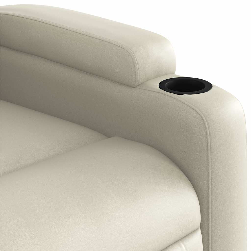 Poltrona Massaggiante Elettrica Reclinabile Crema Similpelle | homemem39