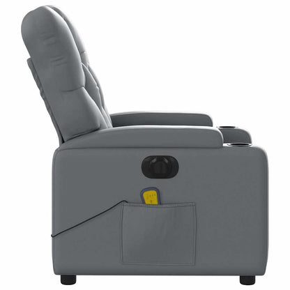 Poltrona Massaggiante Elettrica Reclinabile Grigio Similpelle | homemem39