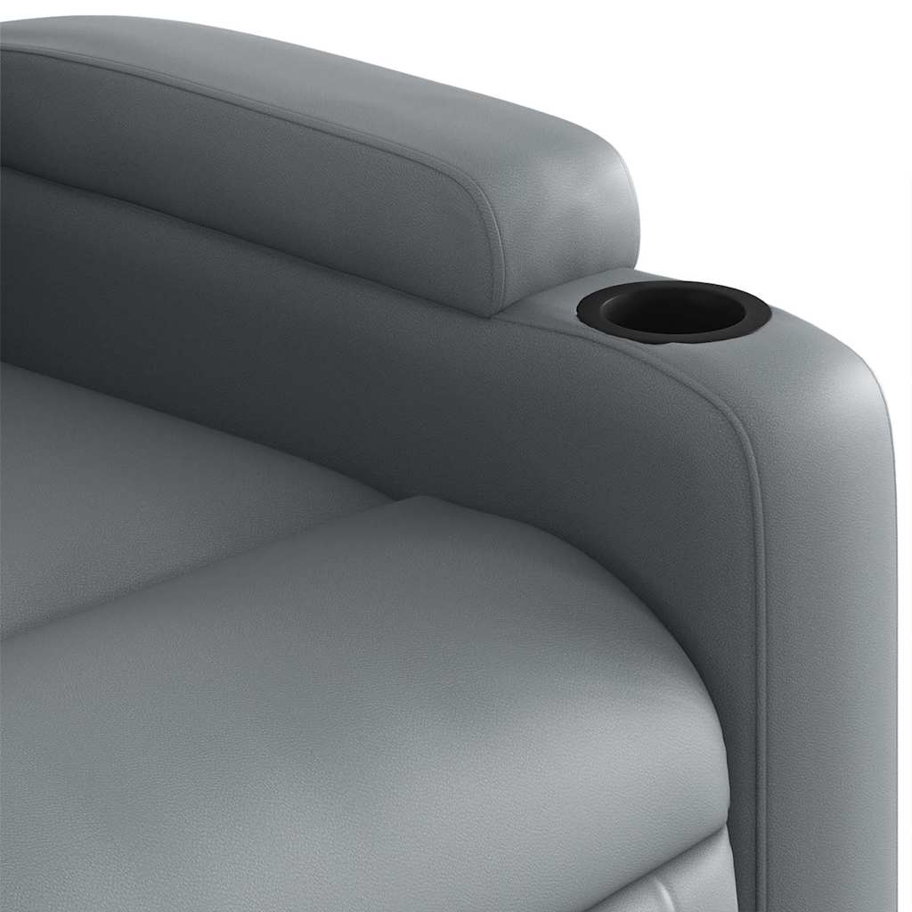 Poltrona Massaggiante Elettrica Reclinabile Grigio Similpelle | homemem39