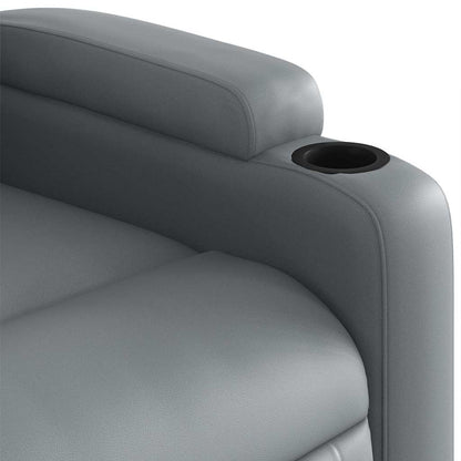 Poltrona Massaggiante Elettrica Reclinabile Grigio Similpelle | homemem39