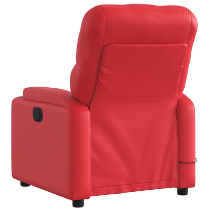 Poltrona Massaggio Elettrica Reclinabile Rosso Similpelle | homemem39
