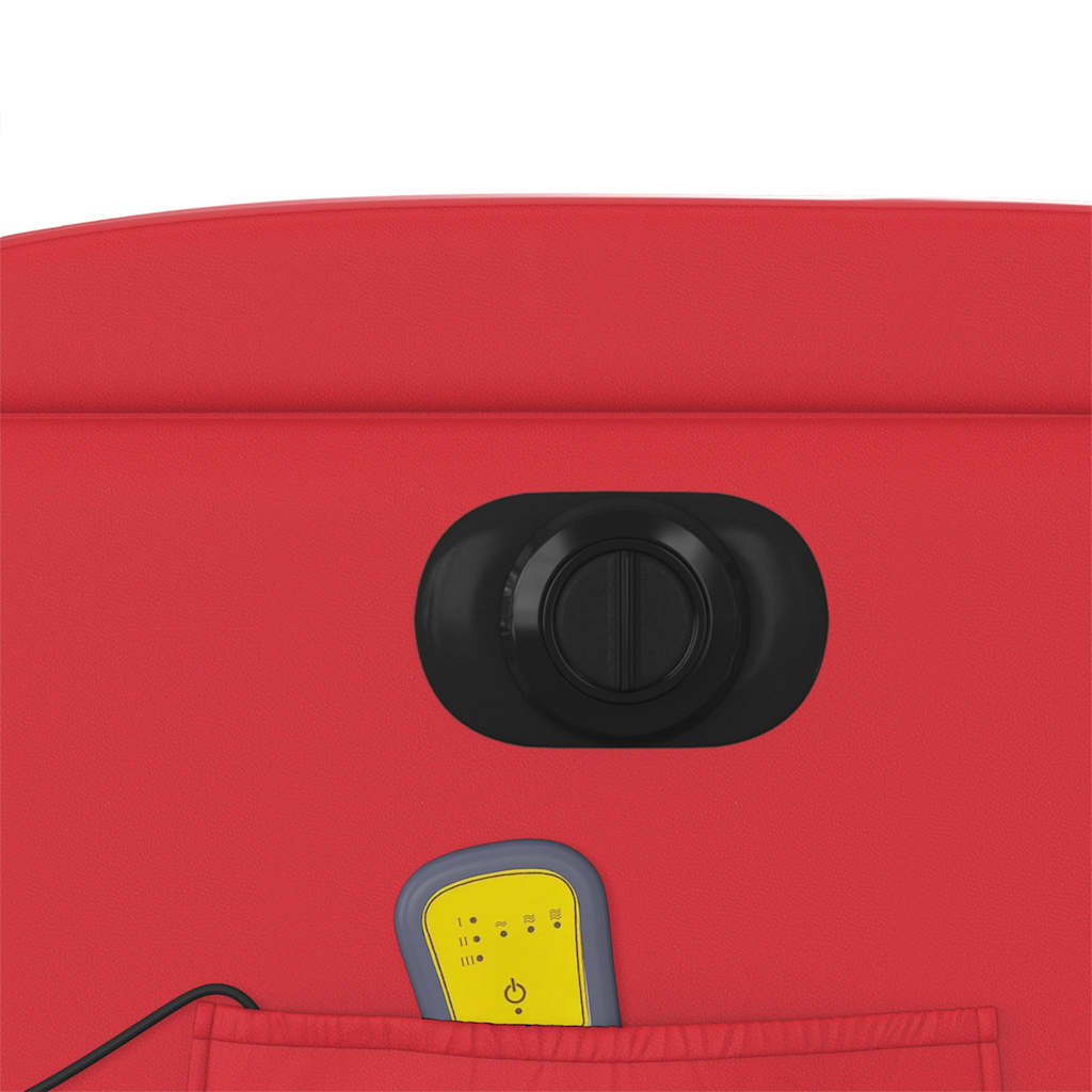 Poltrona Massaggio Elettrica Reclinabile Rosso Similpelle - homemem39