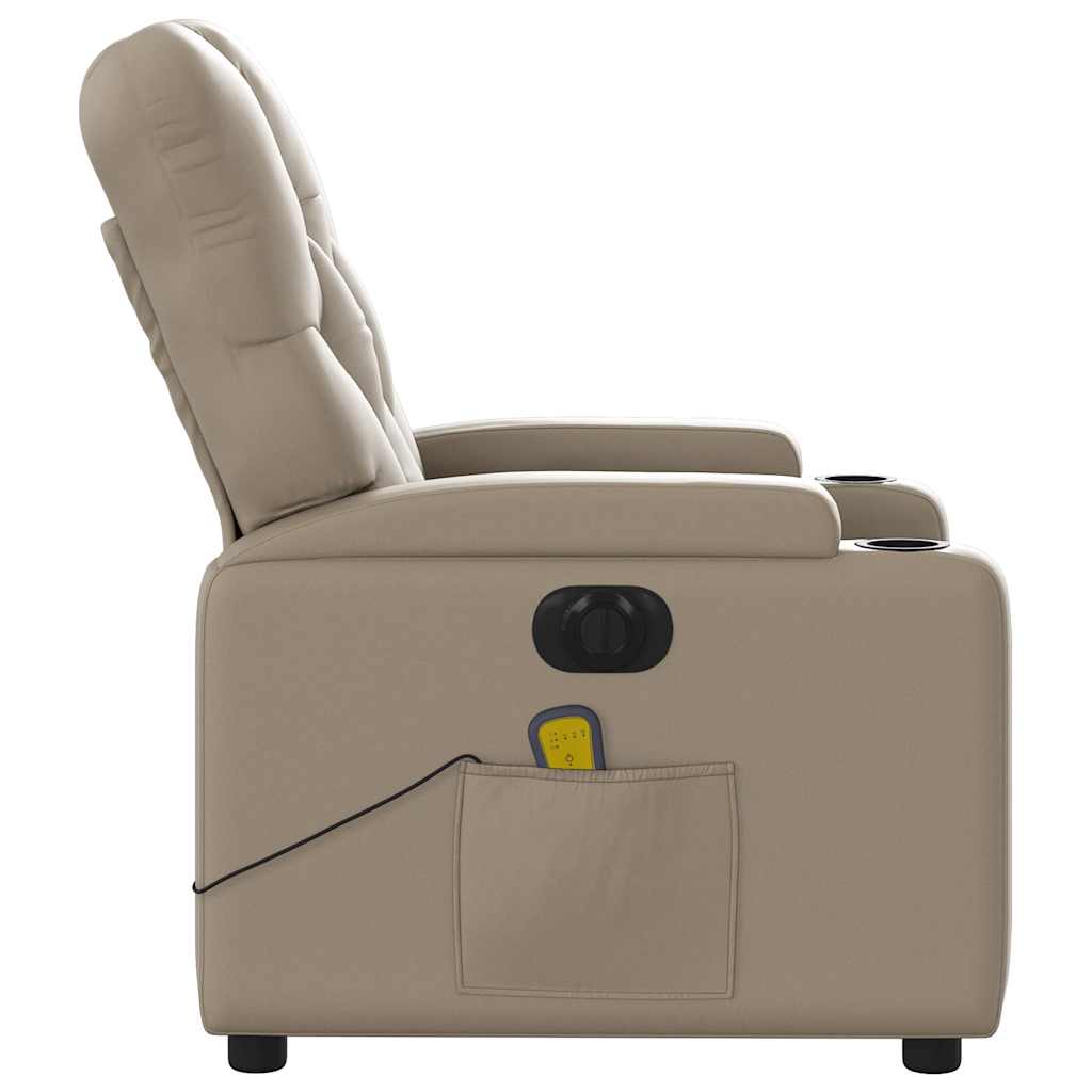 Poltrona Reclinabile Massaggio Elettrica Cappuccino Similpelle | homemem39