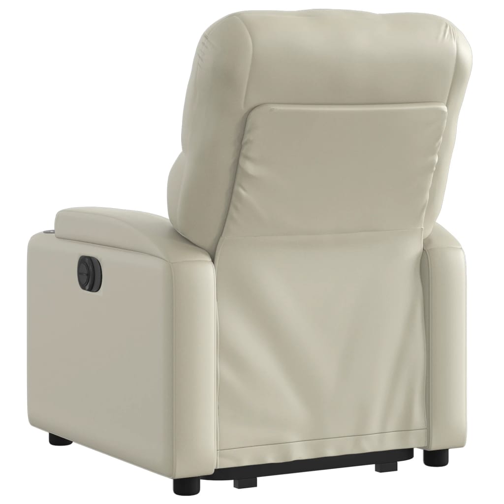 Poltrona Alzapersona Reclinabile Crema in Similpelle | homemem39