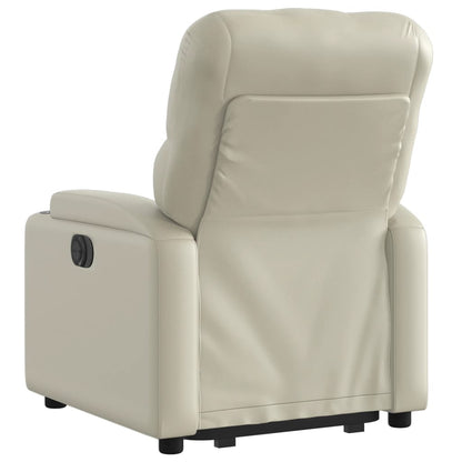 Poltrona Alzapersona Reclinabile Crema in Similpelle | homemem39