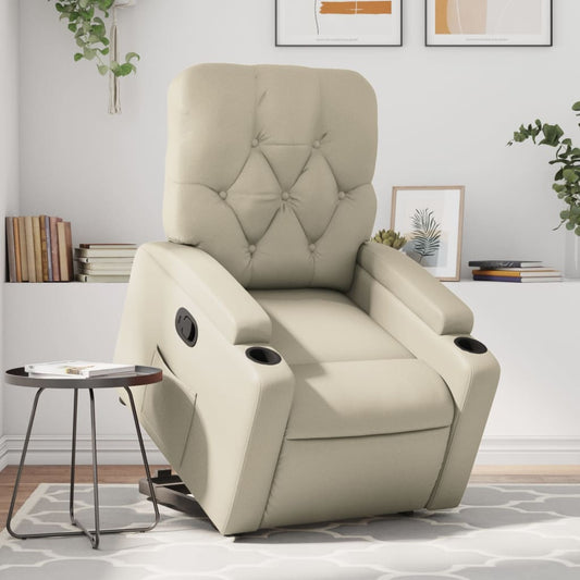 Poltrona Alzapersona Reclinabile Crema in Similpelle | homemem39