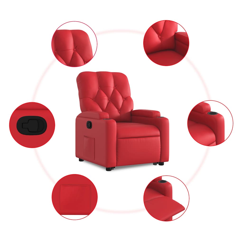 Poltrona Alzapersona Reclinabile Rosso in Similpelle | homemem39