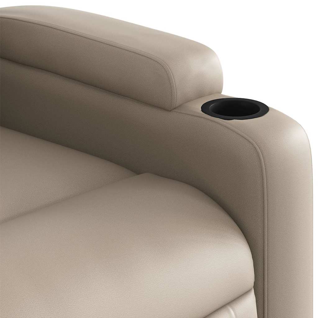 Poltrona Alzapersone Massaggi Reclinabile Cappuccino Similpelle | homemem39