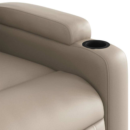 Poltrona Alzapersone Massaggi Reclinabile Cappuccino Similpelle | homemem39