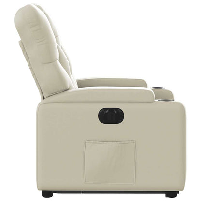 Poltrona Alzapersona Reclinabile Crema in Similpelle | homemem39
