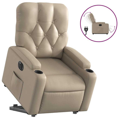 Poltrona Alzapersona Reclinante Elettrica Cappuccino Similpelle | homemem39
