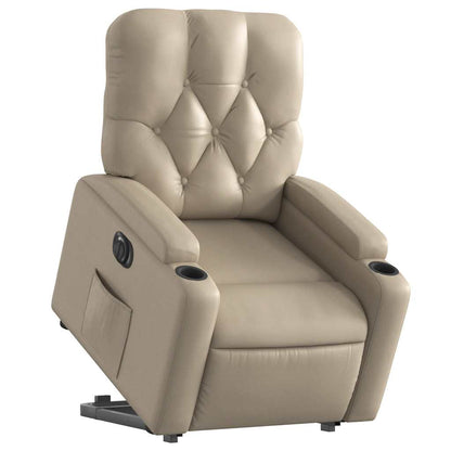 Poltrona Alzapersona Reclinante Elettrica Cappuccino Similpelle | homemem39