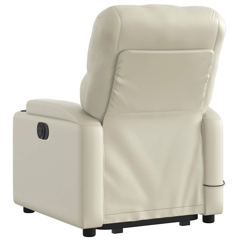 Poltrona Alzapersona Elettrica Reclinabile Crema in Similpelle | homemem39