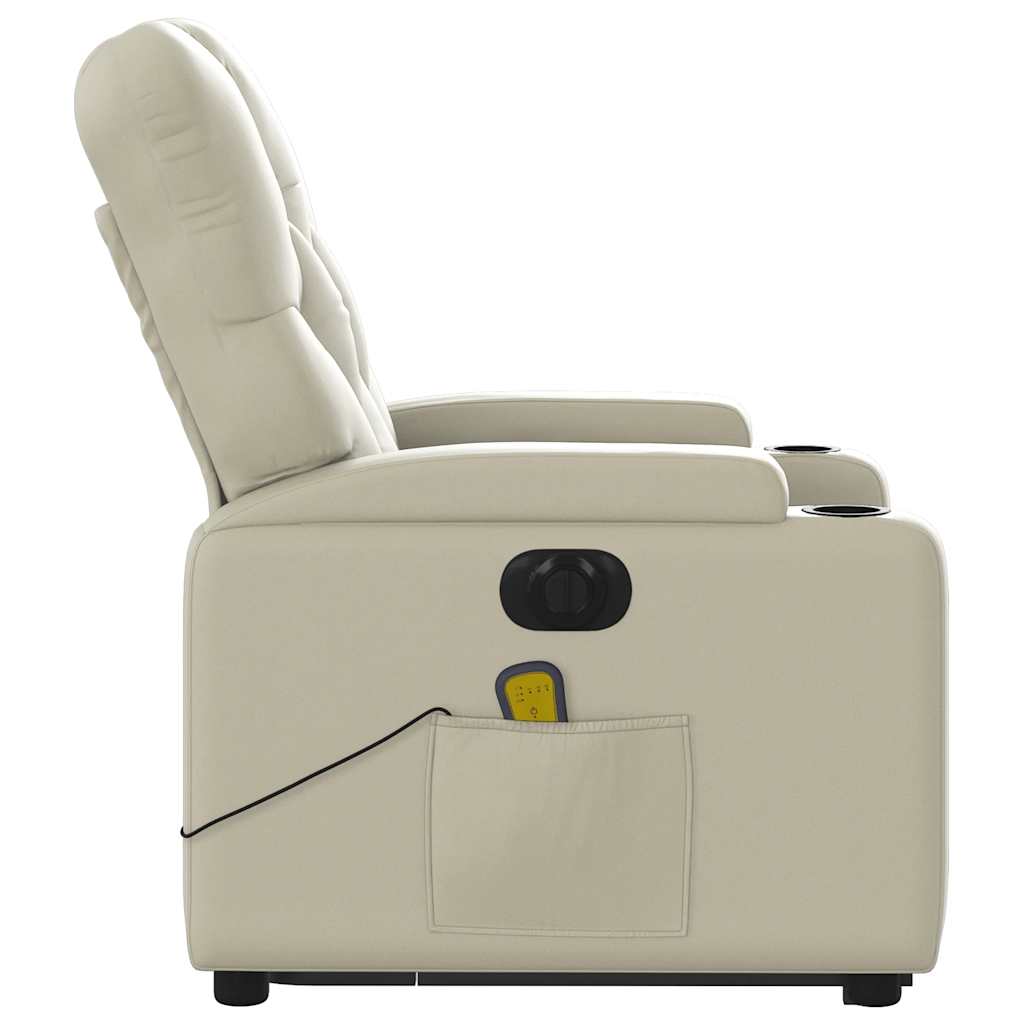 Poltrona Alzapersona Elettrica Reclinabile Crema in Similpelle | homemem39