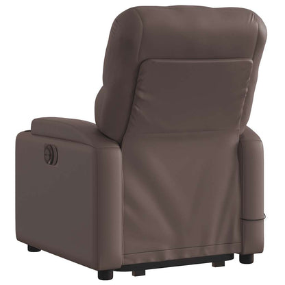 Poltrona Alzapersona Elettrica Reclinabile Marrone Similpelle