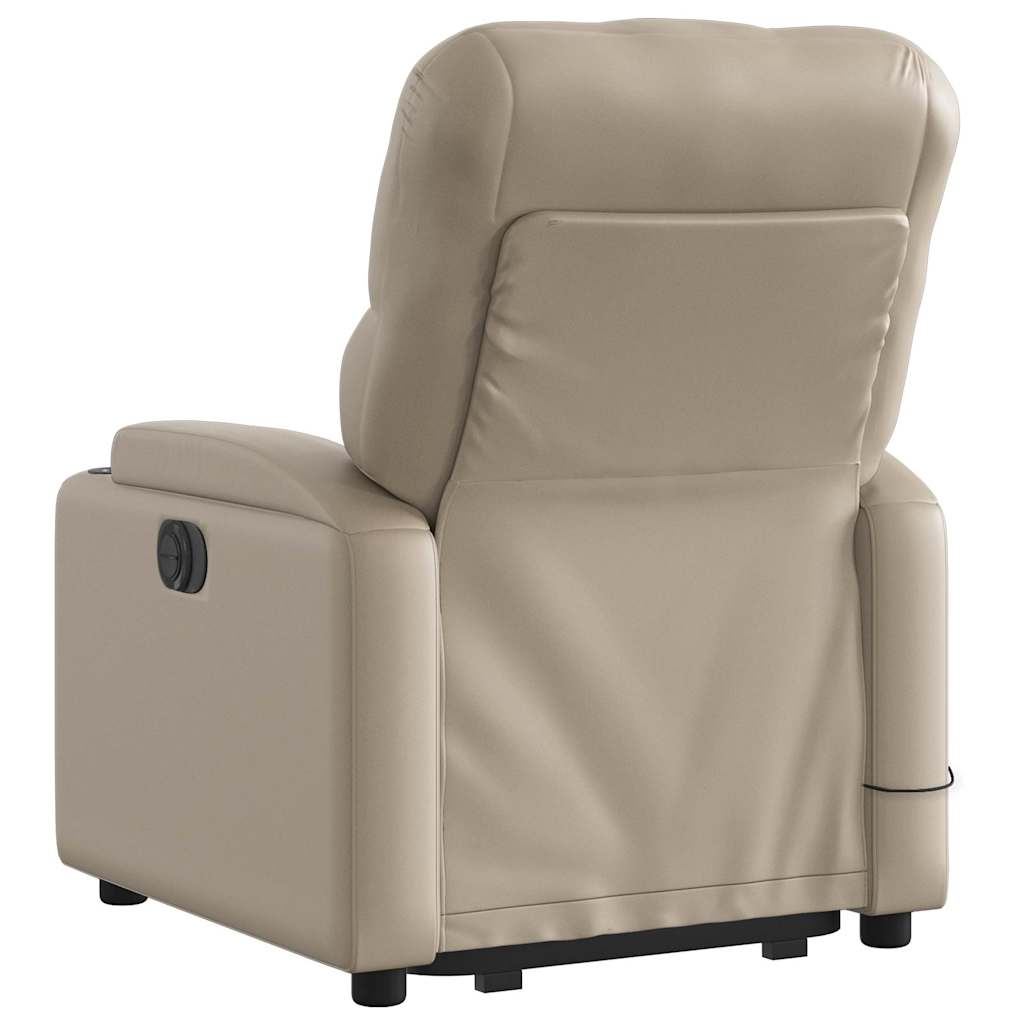 Poltrona Alzapersona Massaggio Elettrica Cappuccino Similpelle | homemem39