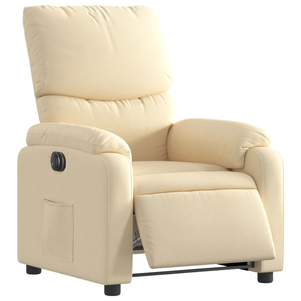 Poltrona Elettrica Reclinabile Crema in Tessuto | homemem39