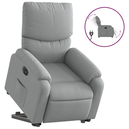 Poltrona Reclinante Alzapersona Elettrica Grigio Chiaro Tessuto - homemem39