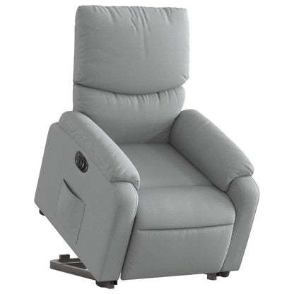 Poltrona Reclinante Alzapersona Elettrica Grigio Chiaro Tessuto - homemem39