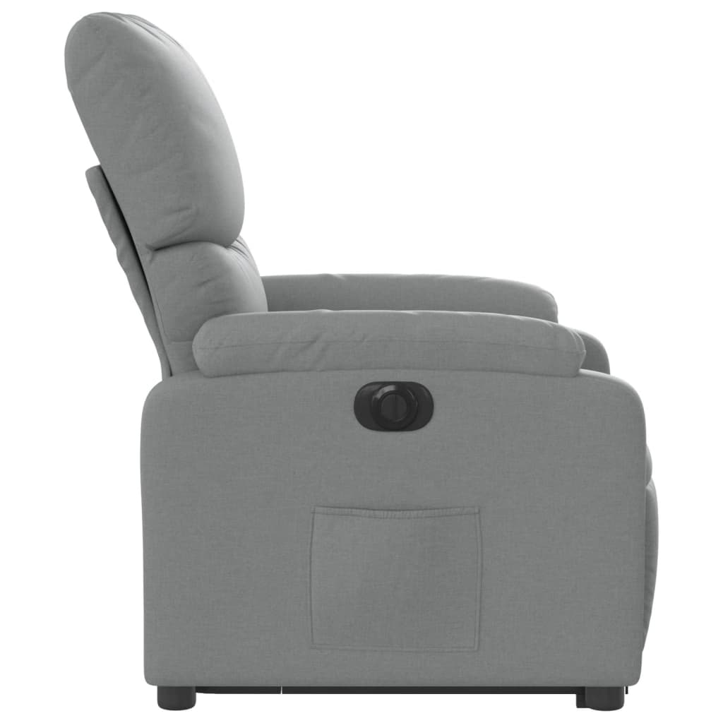 Poltrona Reclinante Alzapersona Elettrica Grigio Chiaro Tessuto - homemem39