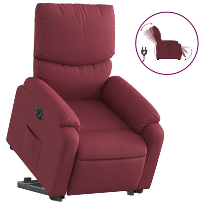Poltrona Alzapersona Reclinabile Elettrica Rosso Vino Tessuto | homemem39