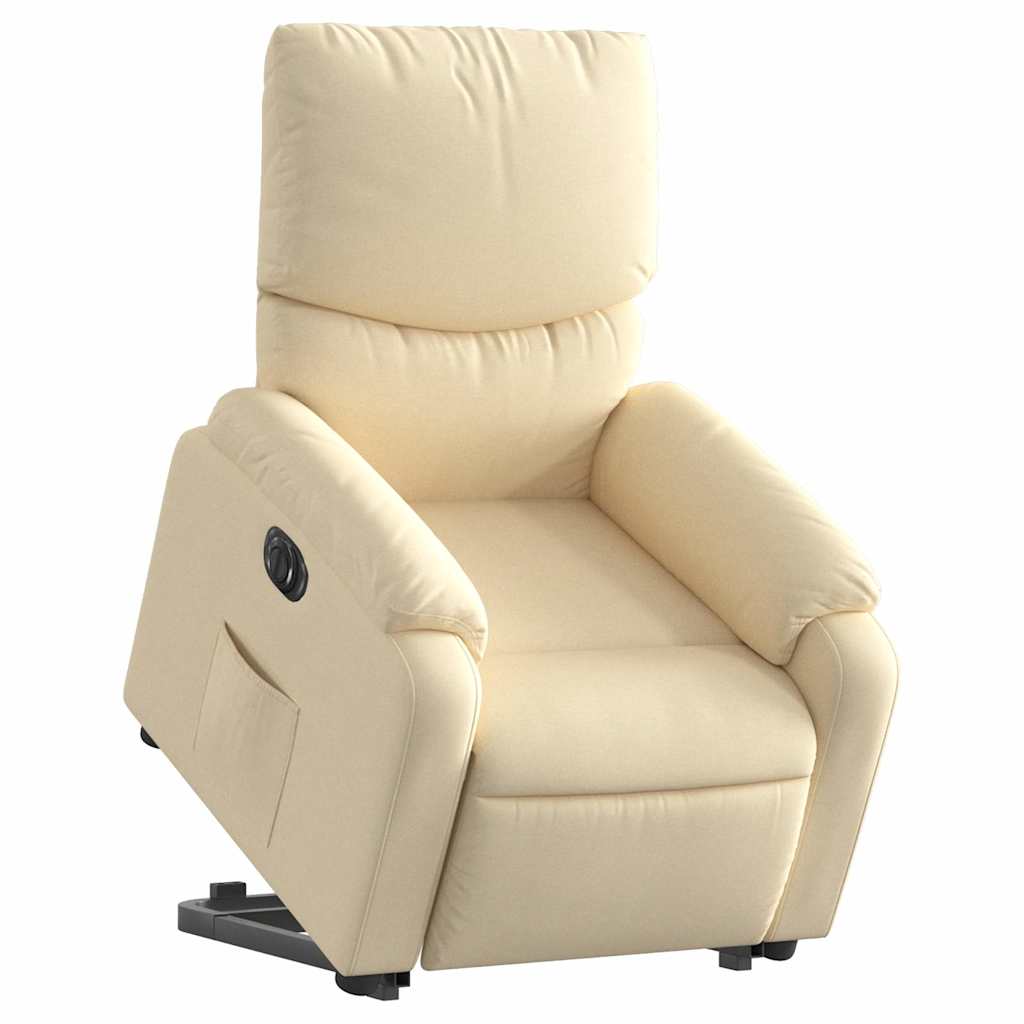 Poltrona Alzapersona Reclinabile Elettrica Crema in Tessuto | homemem39