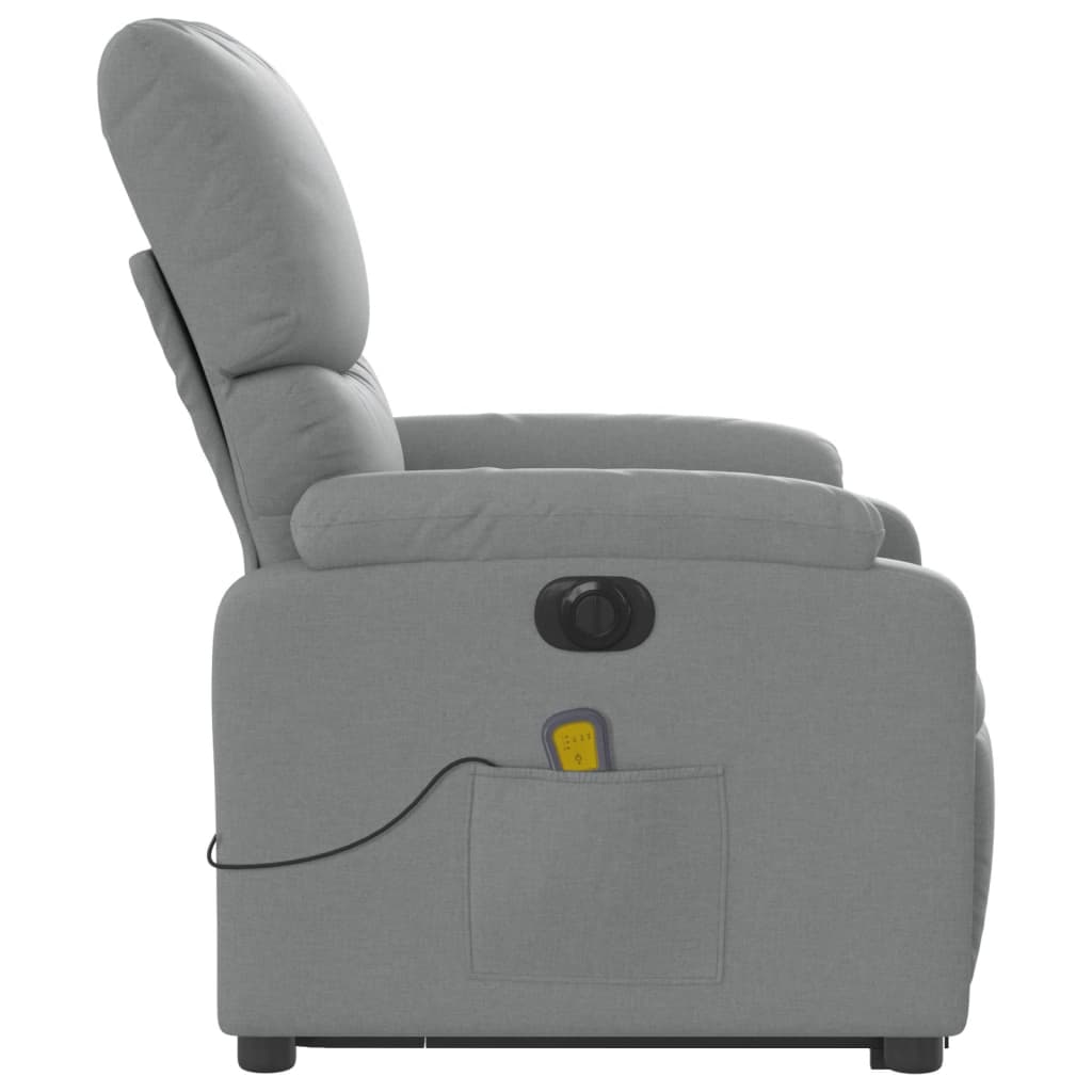 Poltrona Alzapersona Massaggi Elettrica Grigio Chiaro Tessuto - homemem39